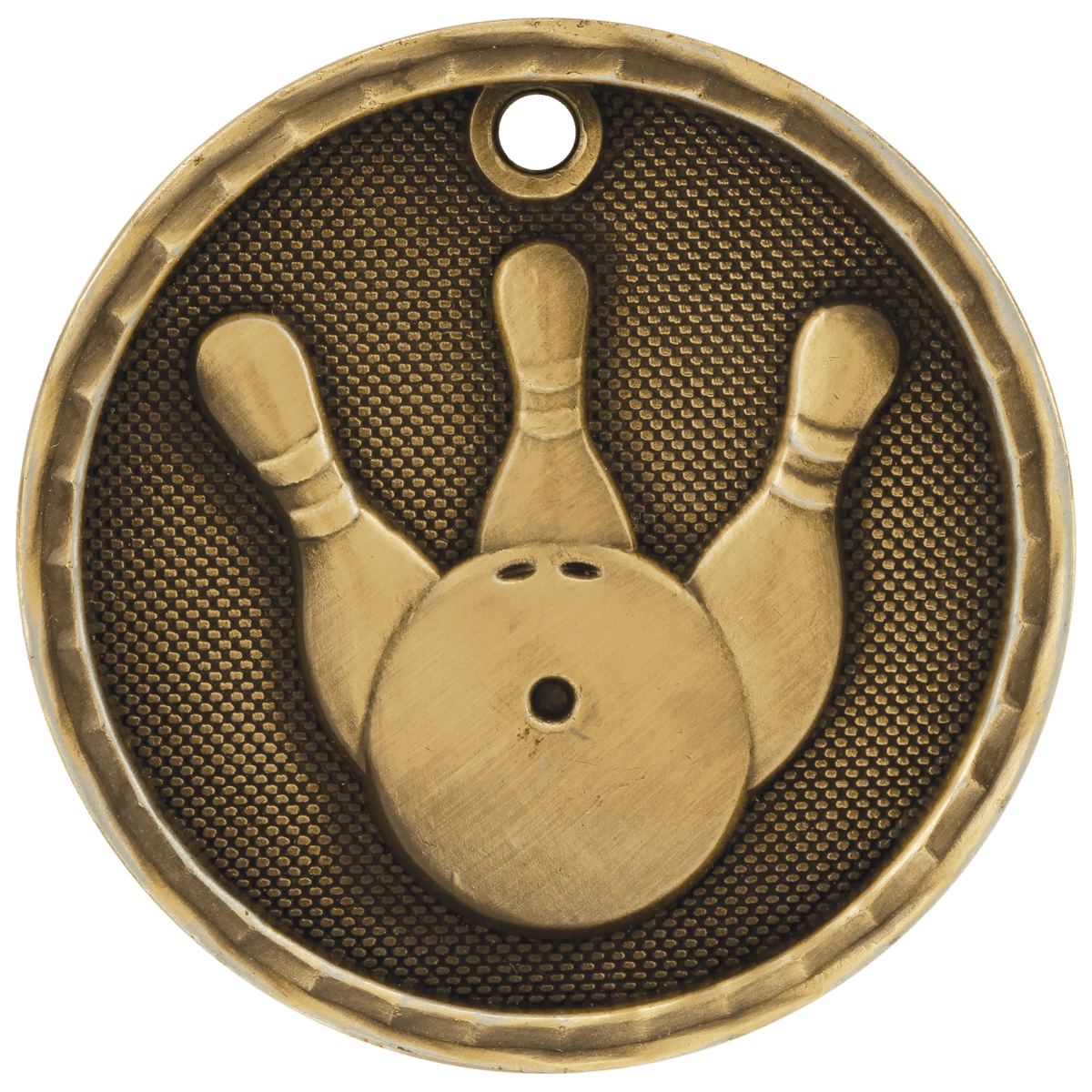 Bowling 3-D Medal-Gold