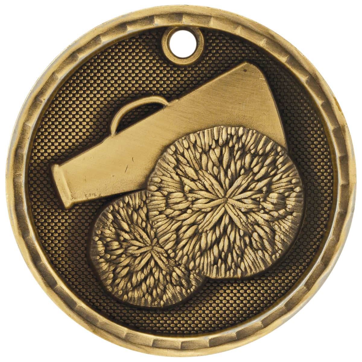 Cheer 3-D Medal-Gold