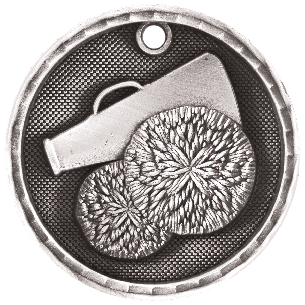 Cheer 3-D Medal-Silver