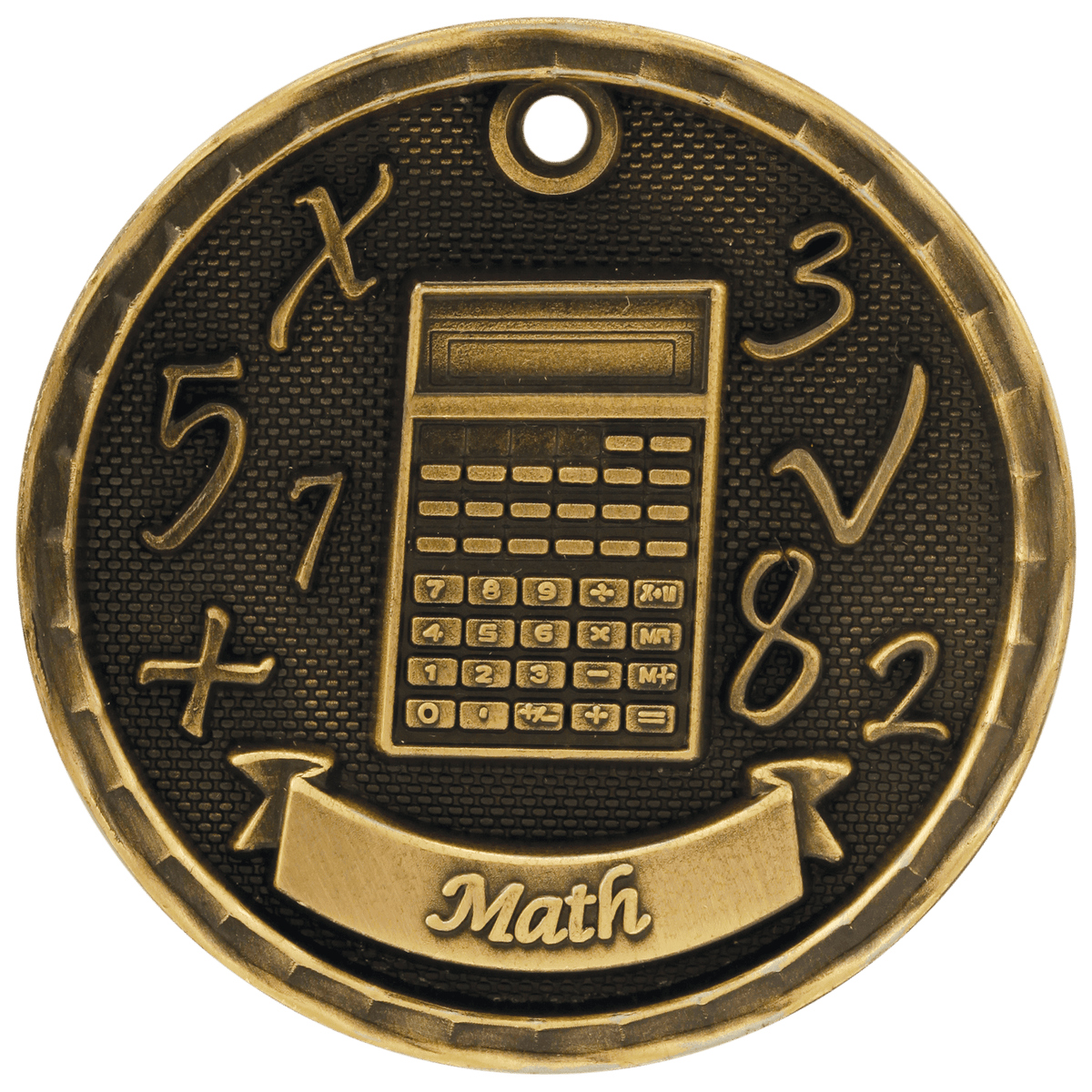 Math 3-D Medal-Gold