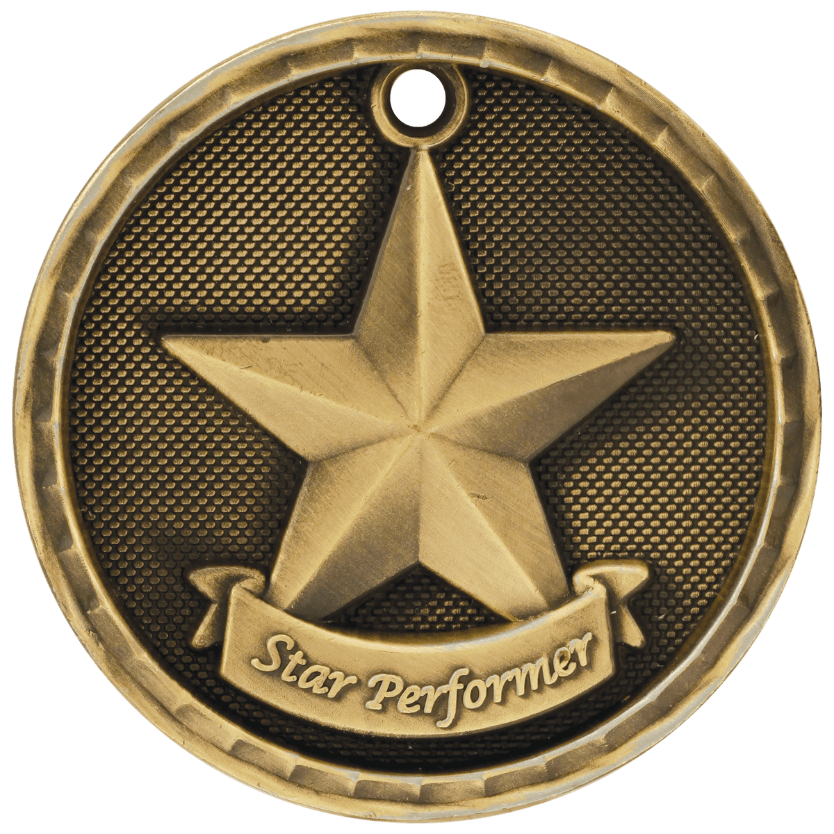 Star Performer 3-D Medal-Gold