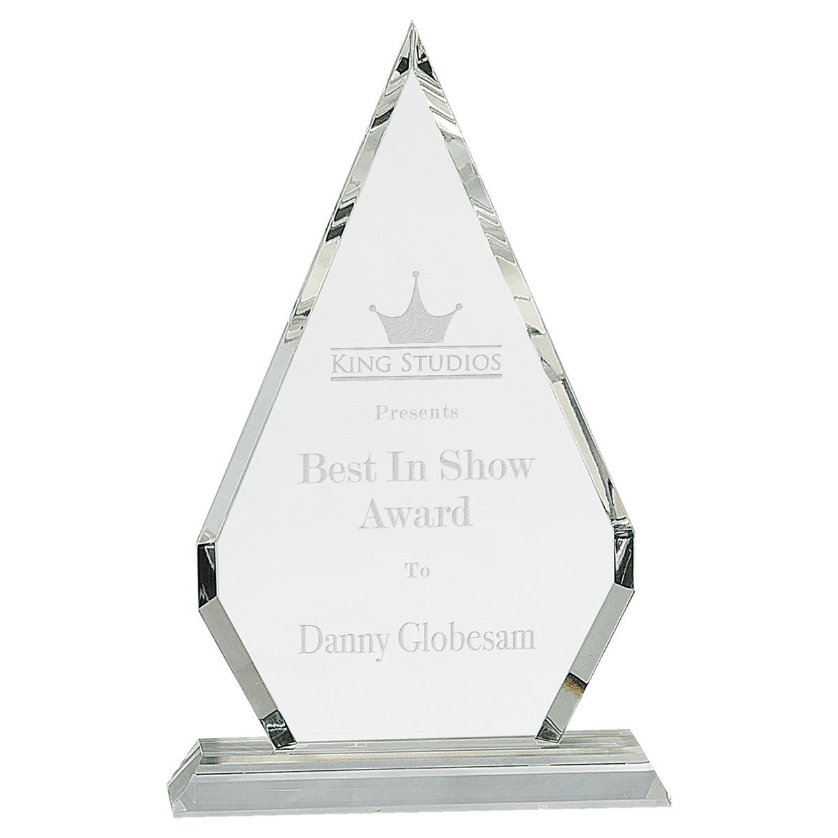Large Crystal Diamond on Clear Pedestal Base