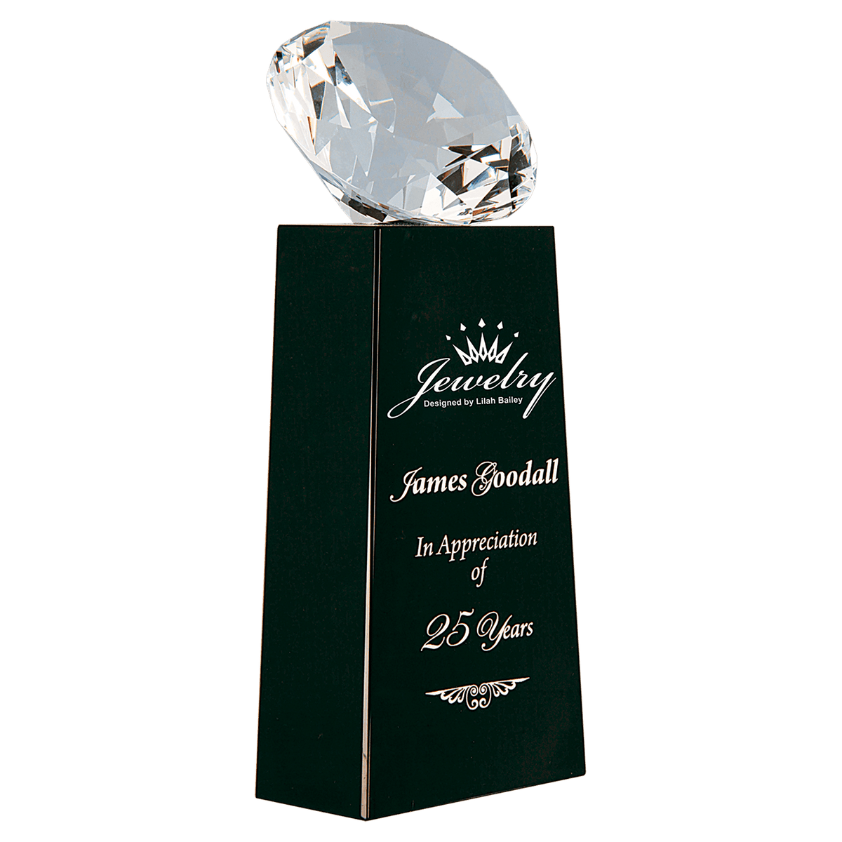 Crystal Diamond on Black Crystal Pedestal