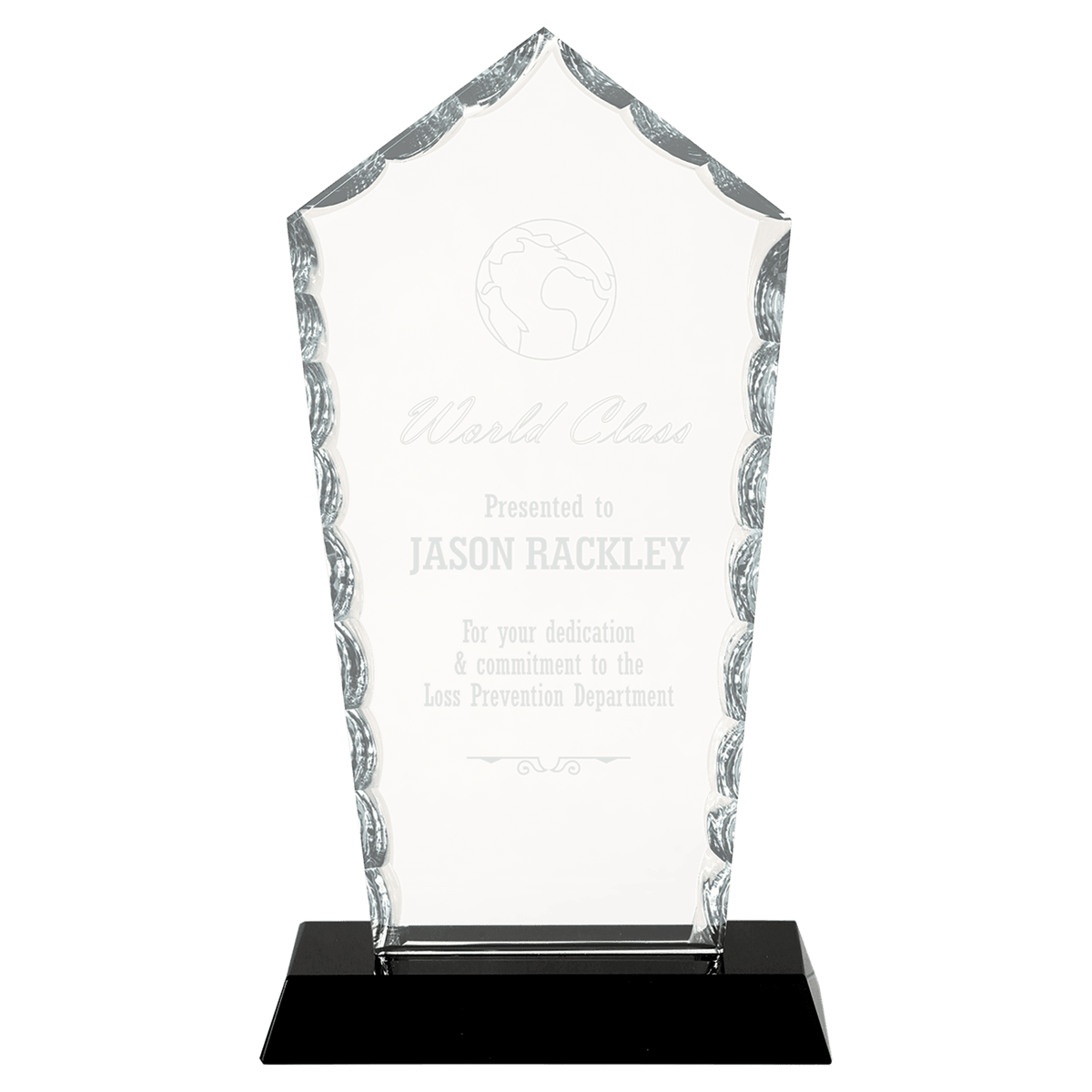 Small Diamond Facet Glass on Black Base