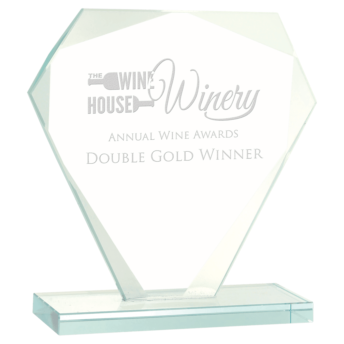 Medium Cut Diamond Jade Glass Award