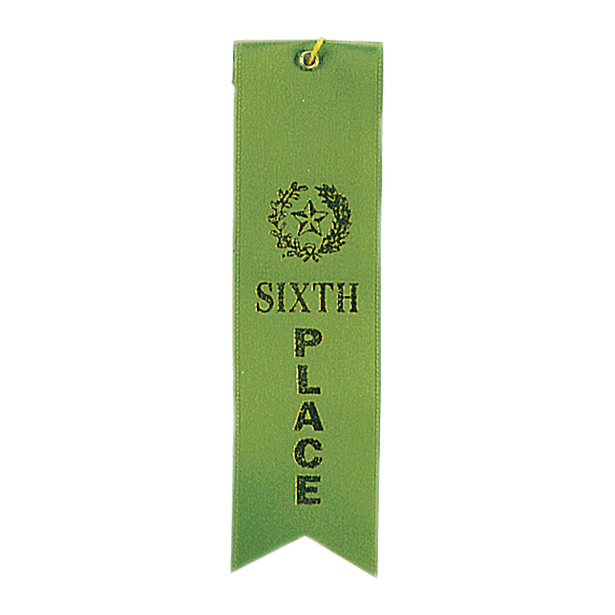 6th Place Carded Ribbon with String
