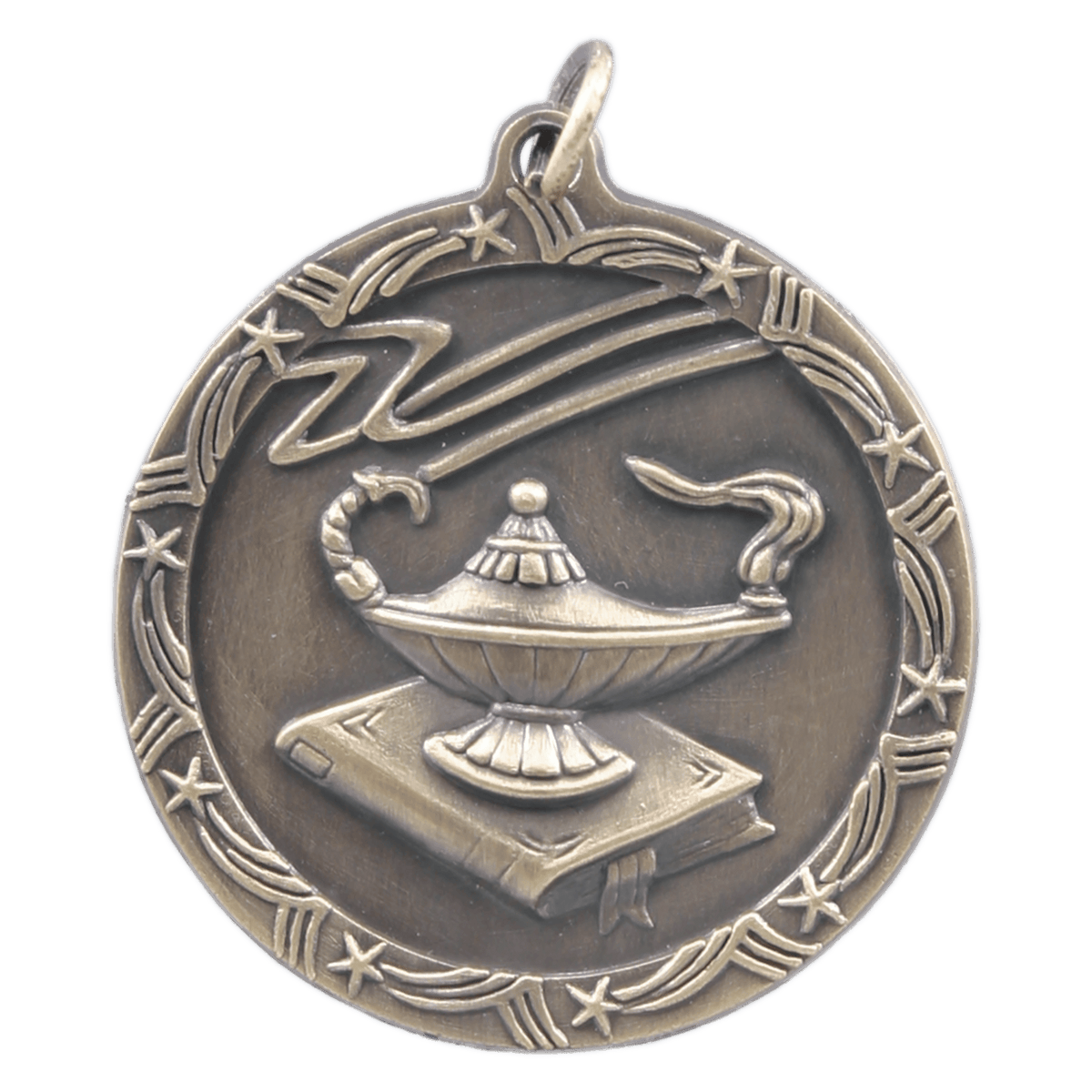 Lamp of Knowledge Shooting Star Medal-Gold
